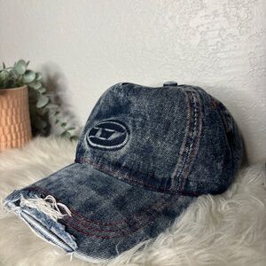 Denim Blue Distressed diesel hat